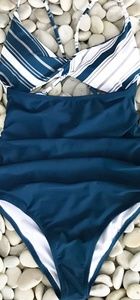 High waisted one piece swimsuit